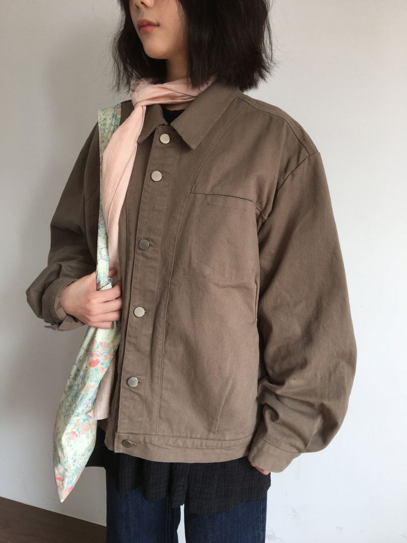 Wood trucker collar jacket (2color)