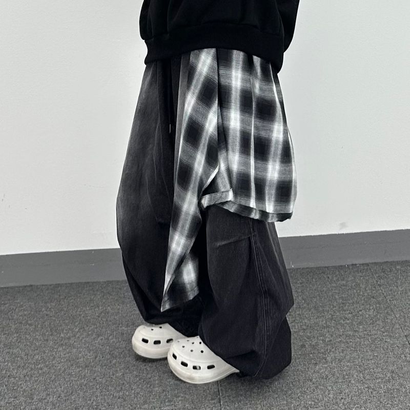 PEARCLAN（ペアクラン）の「check layer denim pants（Pants）」