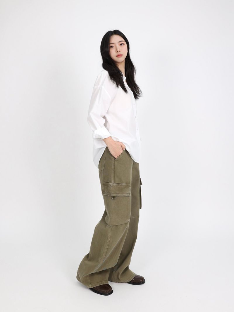 ur.fit(オールフィット)の「SOFT OLIVE DYED CARGO DENIM code 26223(Pants)」