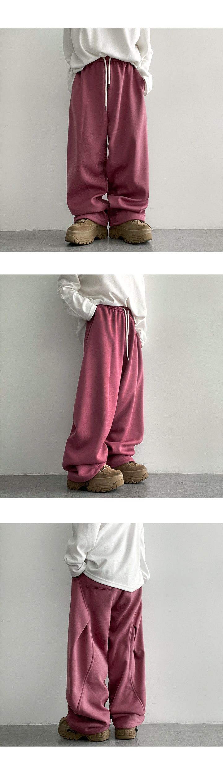 Illun Curve incision wide banding pants