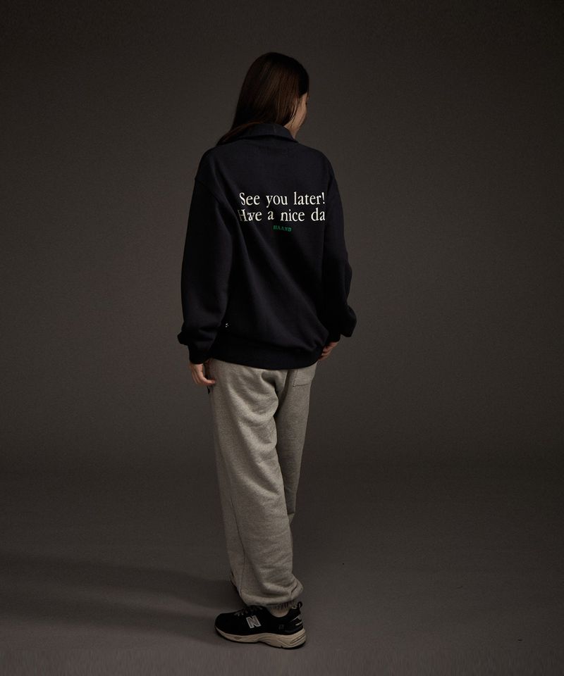 W BLUEBIRD HALF ZIP-UP SWEATSHIRT NAVY