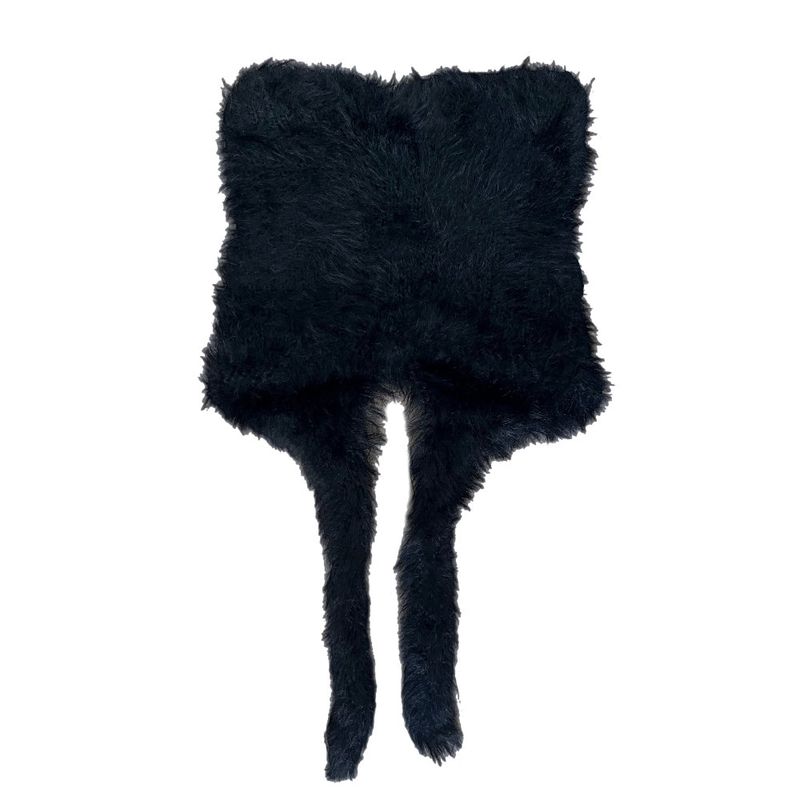 Meow Angora Cat's Tail Knit Beanie