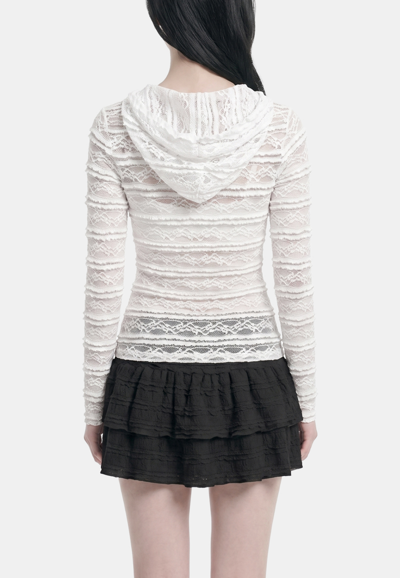 Ivelle Lace Hooded Zip-Up