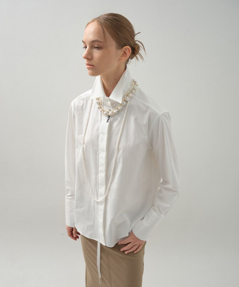 Hidden Embroidery Stitch Shirt_White