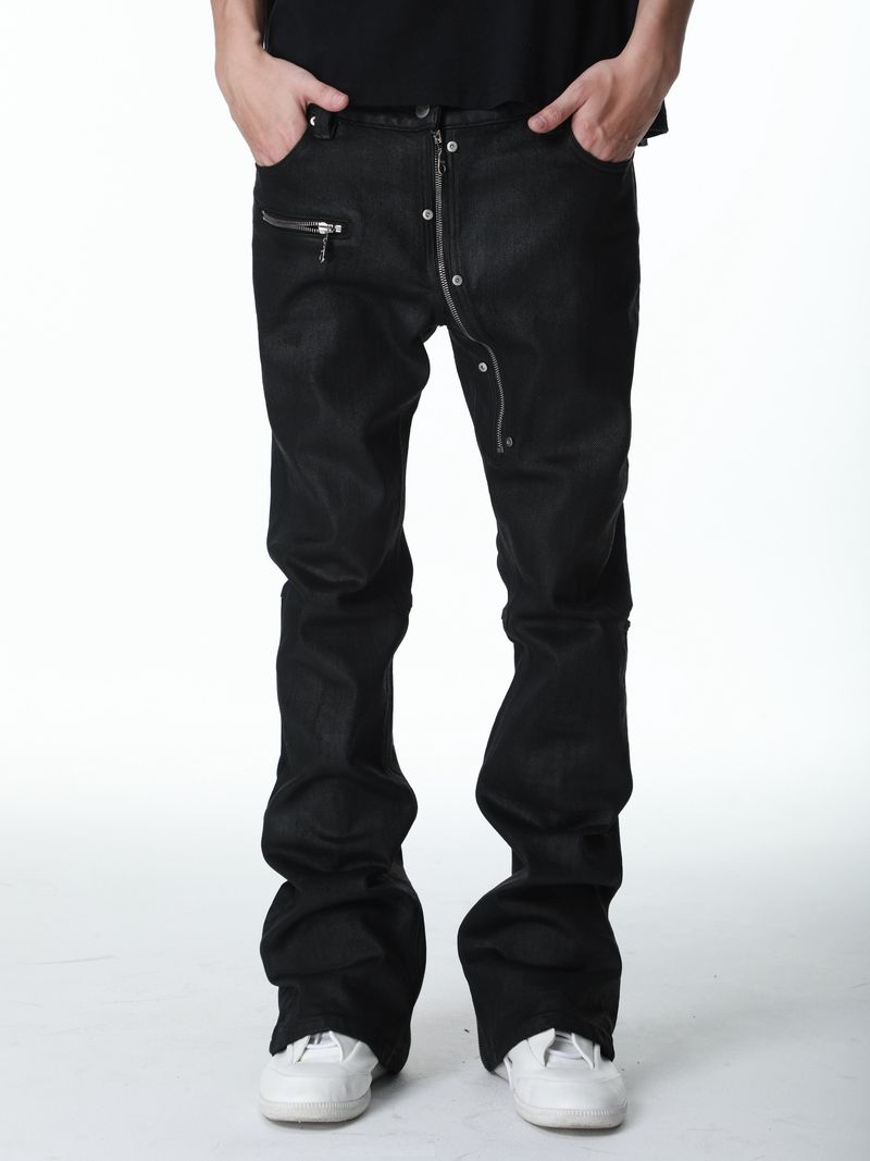 SEXXDEVIL Waxed Zip Skinny Denim