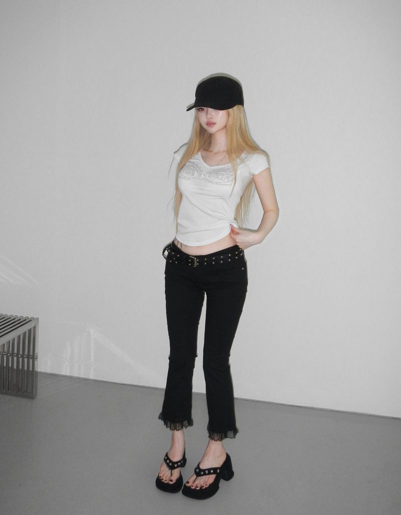viviana corset cubic tee(4 color)
