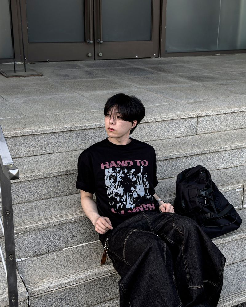 Touch Graphic Oversized Half T-Shirt