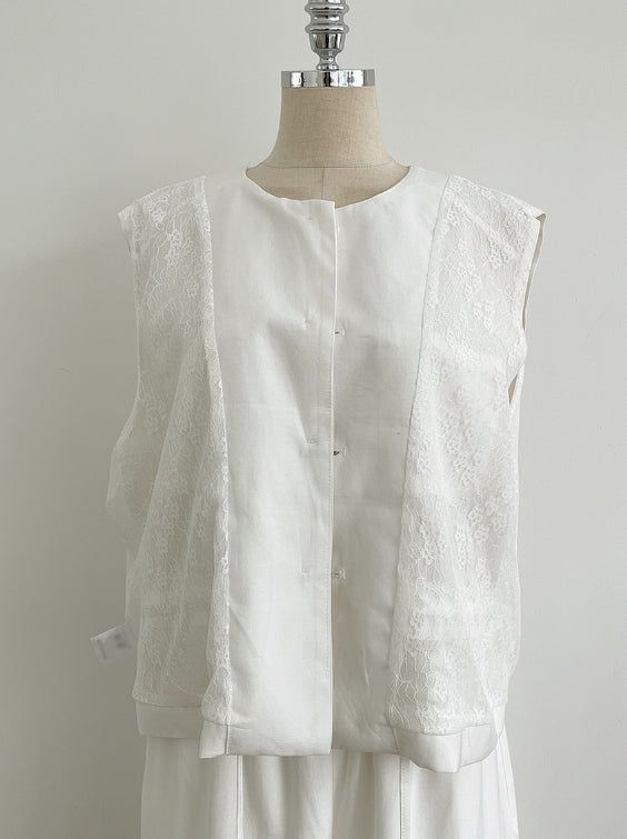 Bena Linen Sleeveless Banding Pants Set