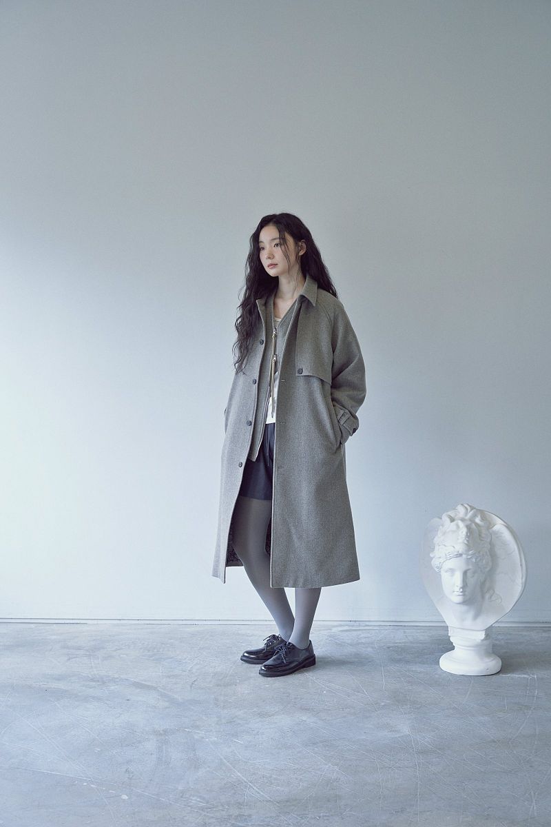 PURE-WOOL 90 BALMACAAN COAT (Khaki Beige)