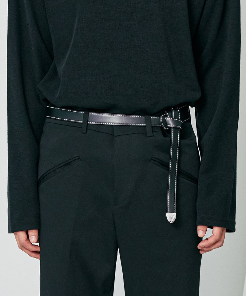 western buckle knot stitch belt