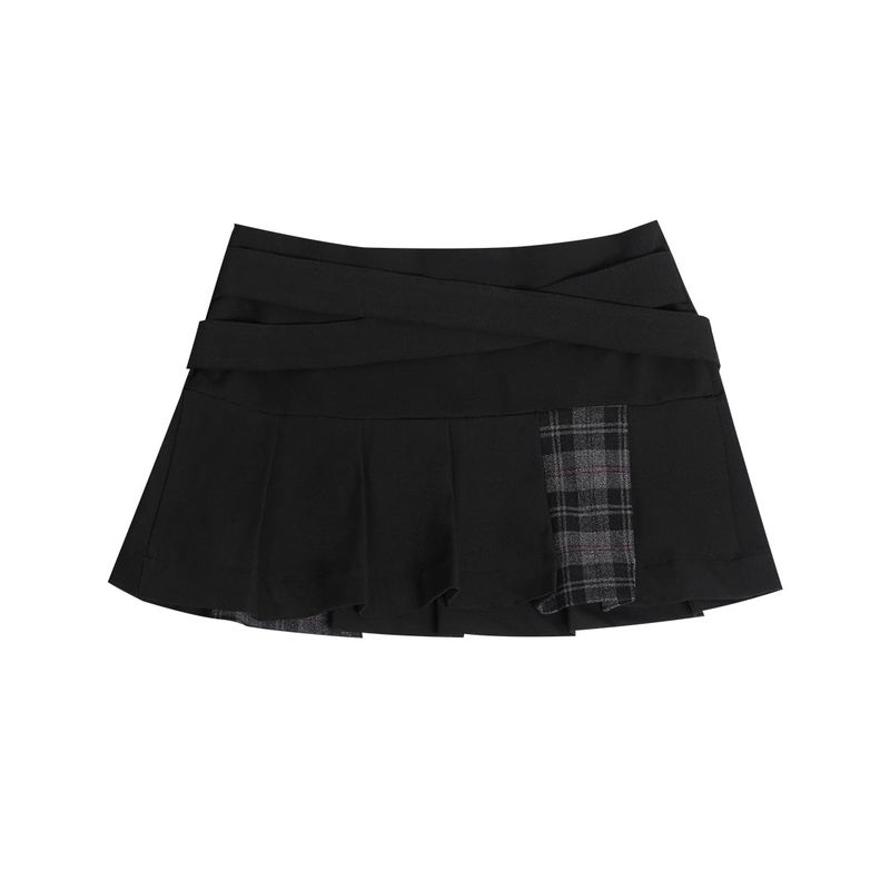 DARLING, YOU ARE BAD(YOU ARE BAD)の「BELTED CHECK PLEATS SKIRT #BLACK(Skirts)」
