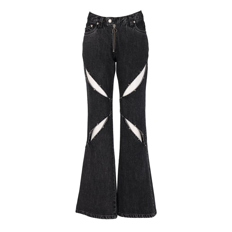 DILETTANTISME(ディレッタンティズム)の「STUD GREY CUTOUT ZIPPER DENIM(Pants)」
