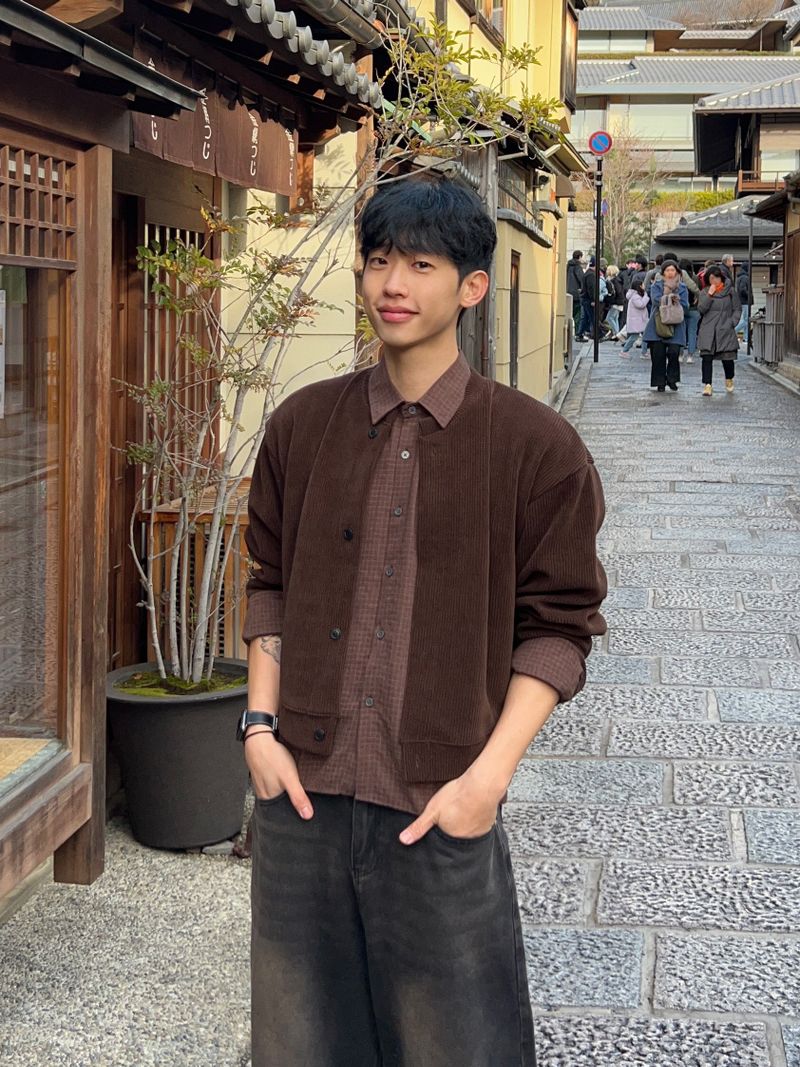 Edge Winter Cropped Check Shirt (2 Colors)