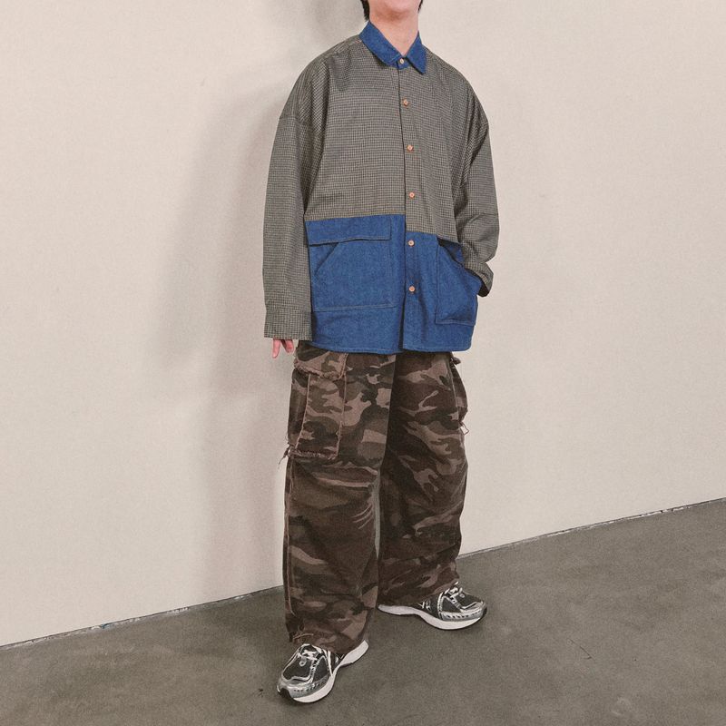 switch panel check shirt_blue