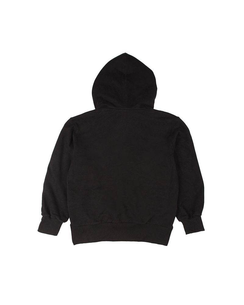 HIGH NECK HOOD ZIP UP BLACK