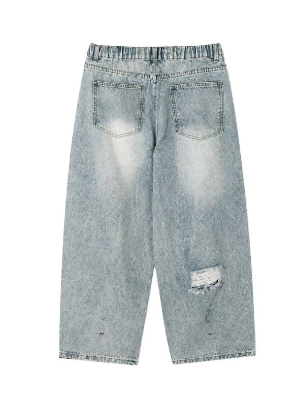 Lanes Damaged Wide Denim Pants