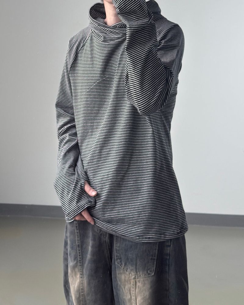 Ron layered stripe hoodie