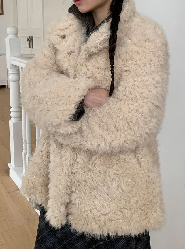 Bihin Collar Half Fur Jacket