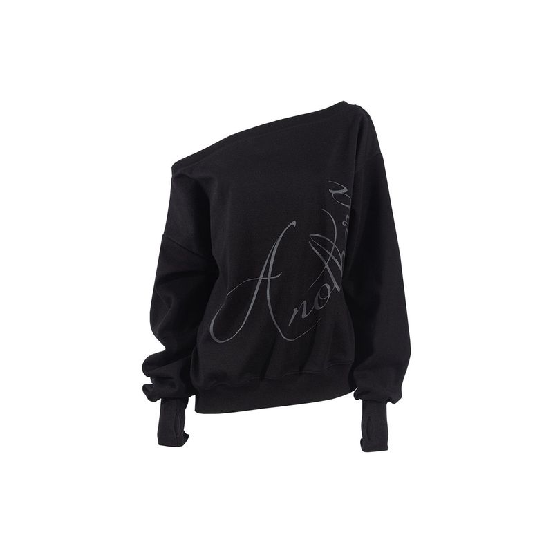 ANOTHERA（アナザーエー）の「OFF-SHOULDER SWEATSHIRT_Black（Tops）」