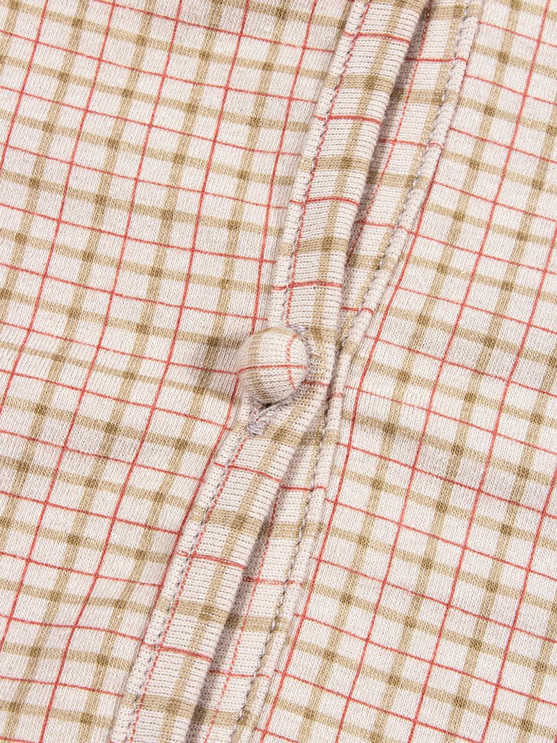 CHECK LACE SLIM SHIRT_Beige