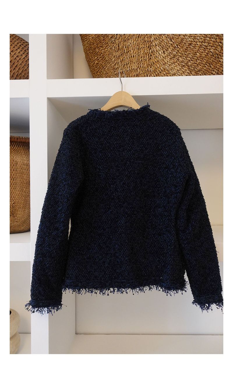 Night blue tweed cardigan (jacket)
