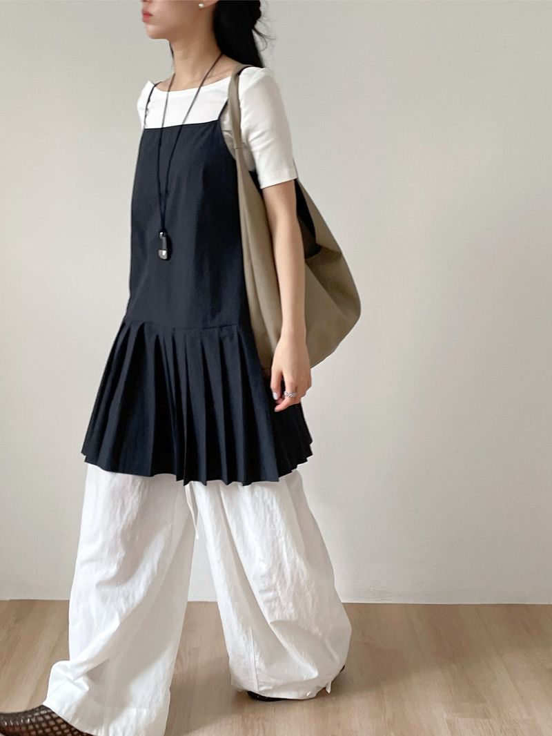 Sepia Pleated Bustier One Piece