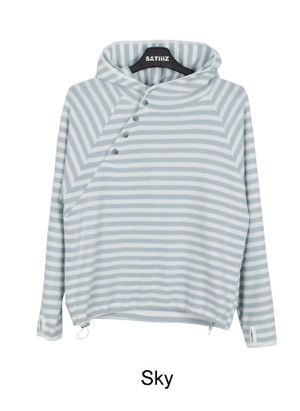 Veil diagonal button hood ST long sleeve