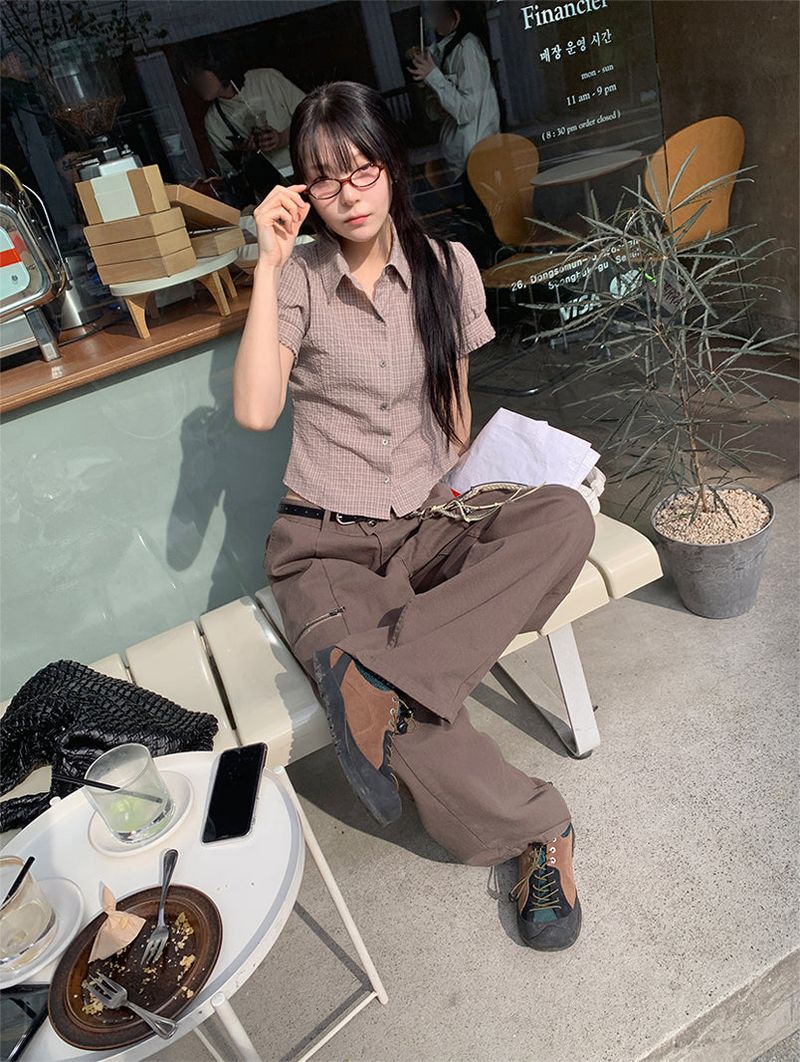 ZIPPER WIDE TROUSER PANTS (3C)