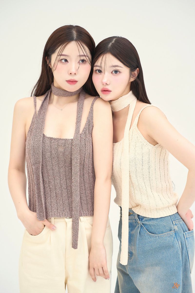 ネックタイニットキャミソール / necktie knit camisole