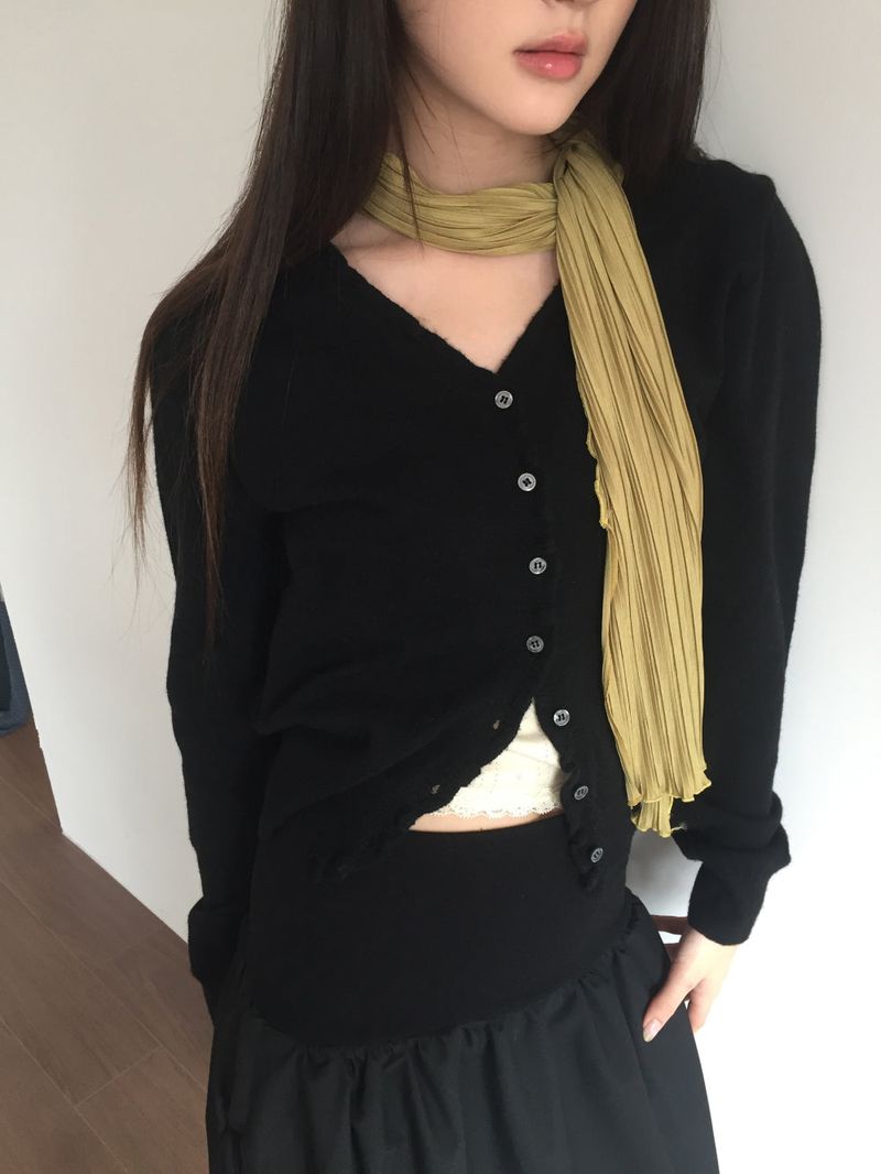 Nobile Frill V-neck Cardigan (3color)