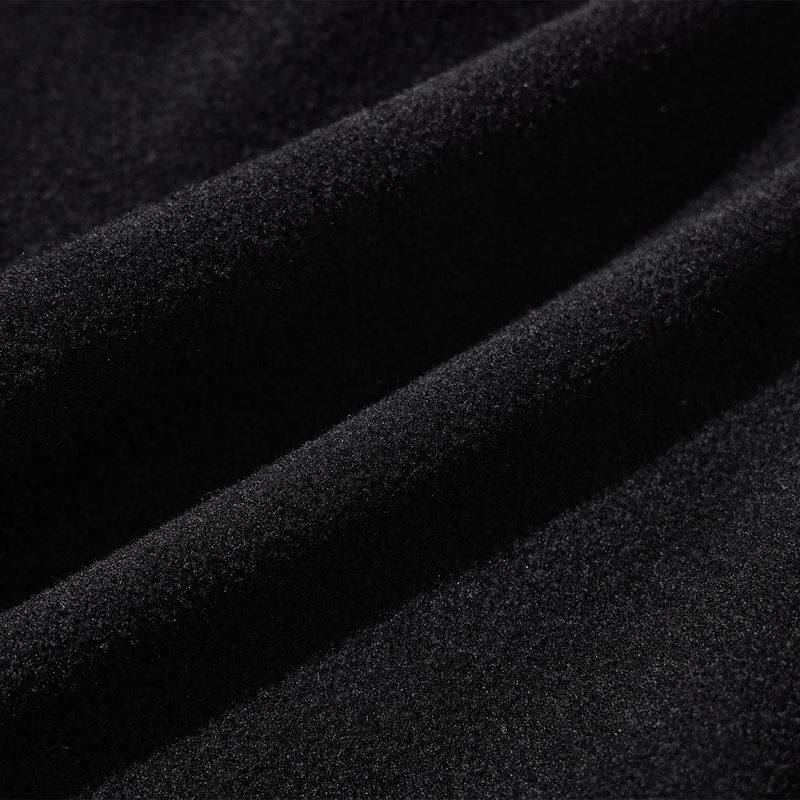 Cotton Napping Round Sweat Shirt - BLACK