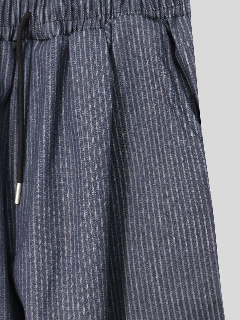 Terry Stripe Banding Carpenter Wide Denim Pants (for all four seasons)