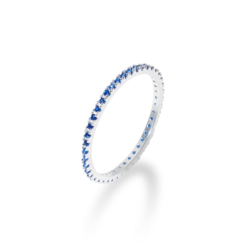 [S925] 1MM Blue Tennis Rilng (silver)
