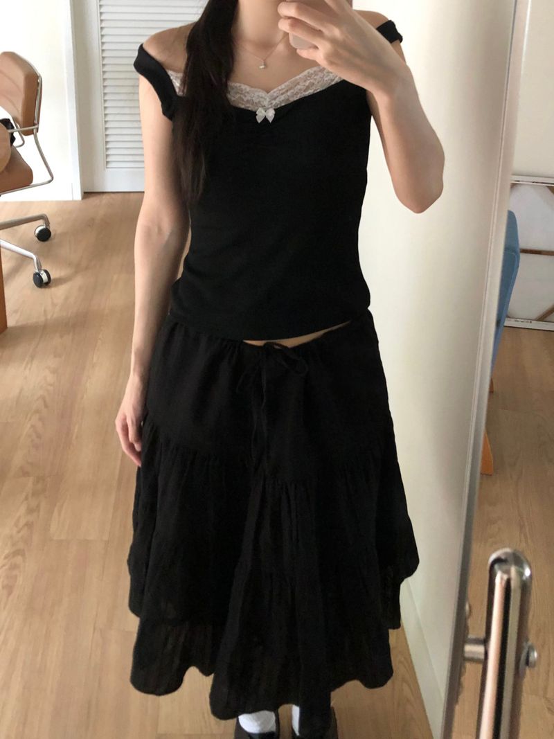 Irene Shirring Skirt (2 colors)