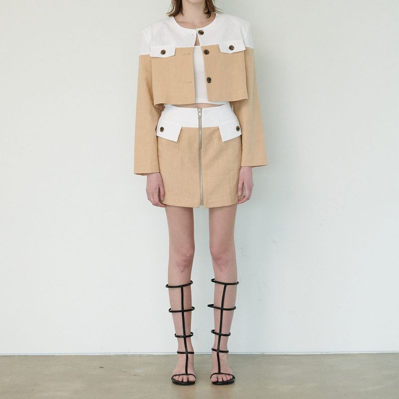 MOIFAIRE(モイフェア)の「 POCKET SKIRT, BEGIE(Skirts)」