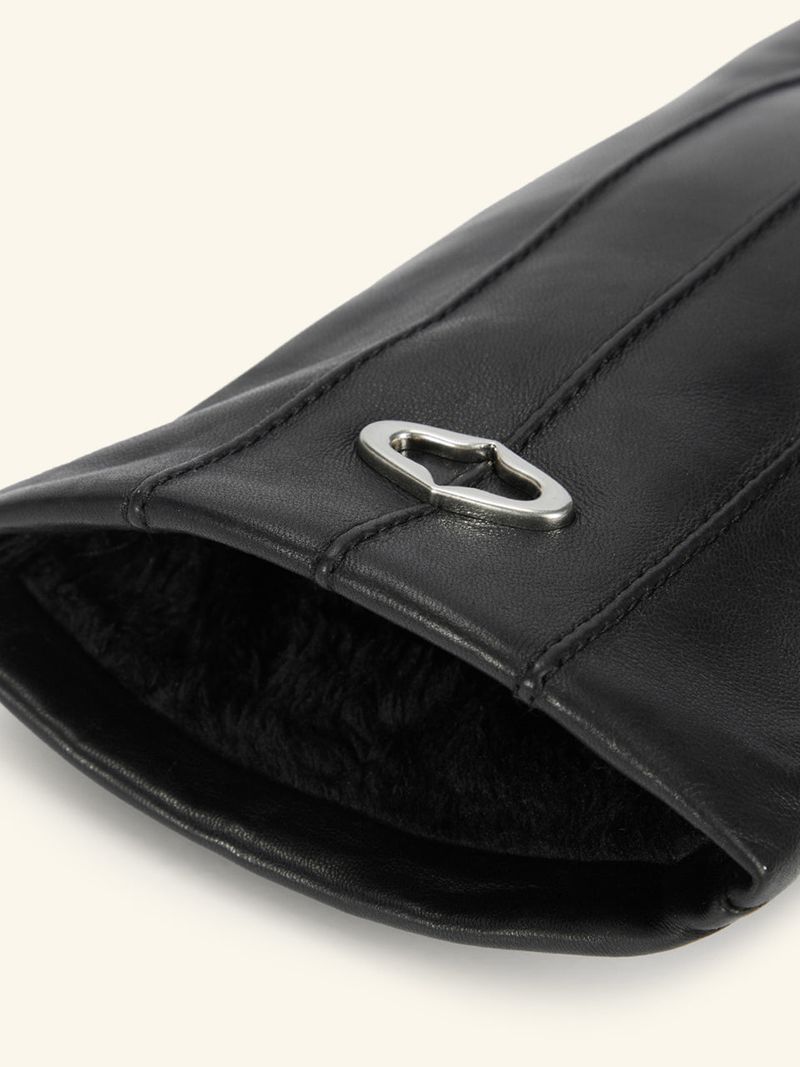 Metal Decorated Leather Gloves
