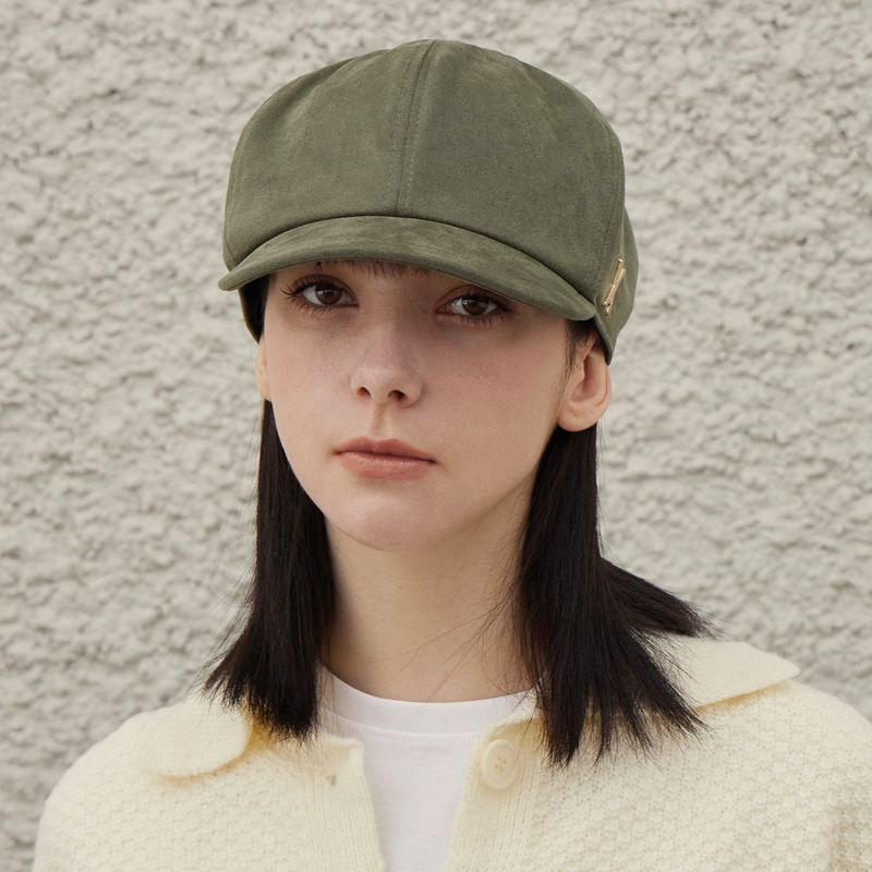 VA Stud Easy Fit Newsboy Cap / Khaki