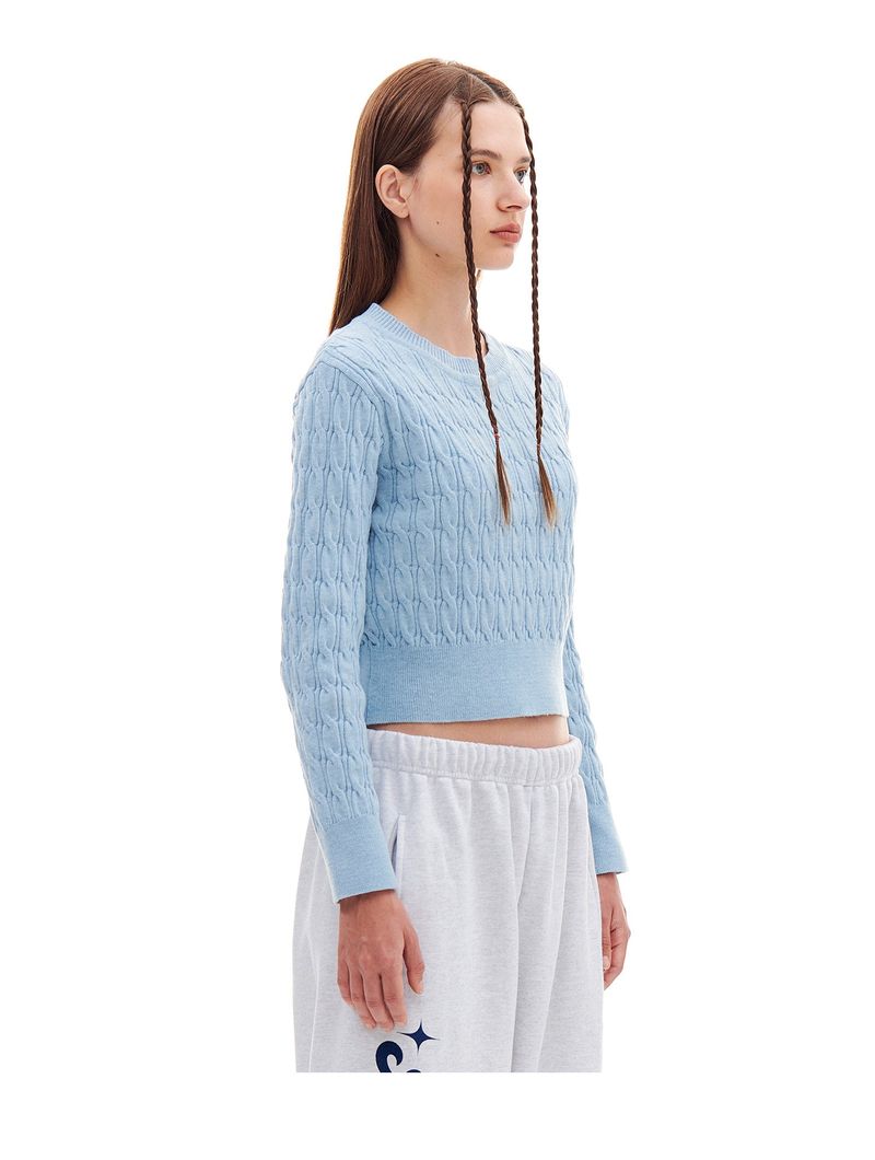 CABLE CROP KNIT (SKY BLUE)