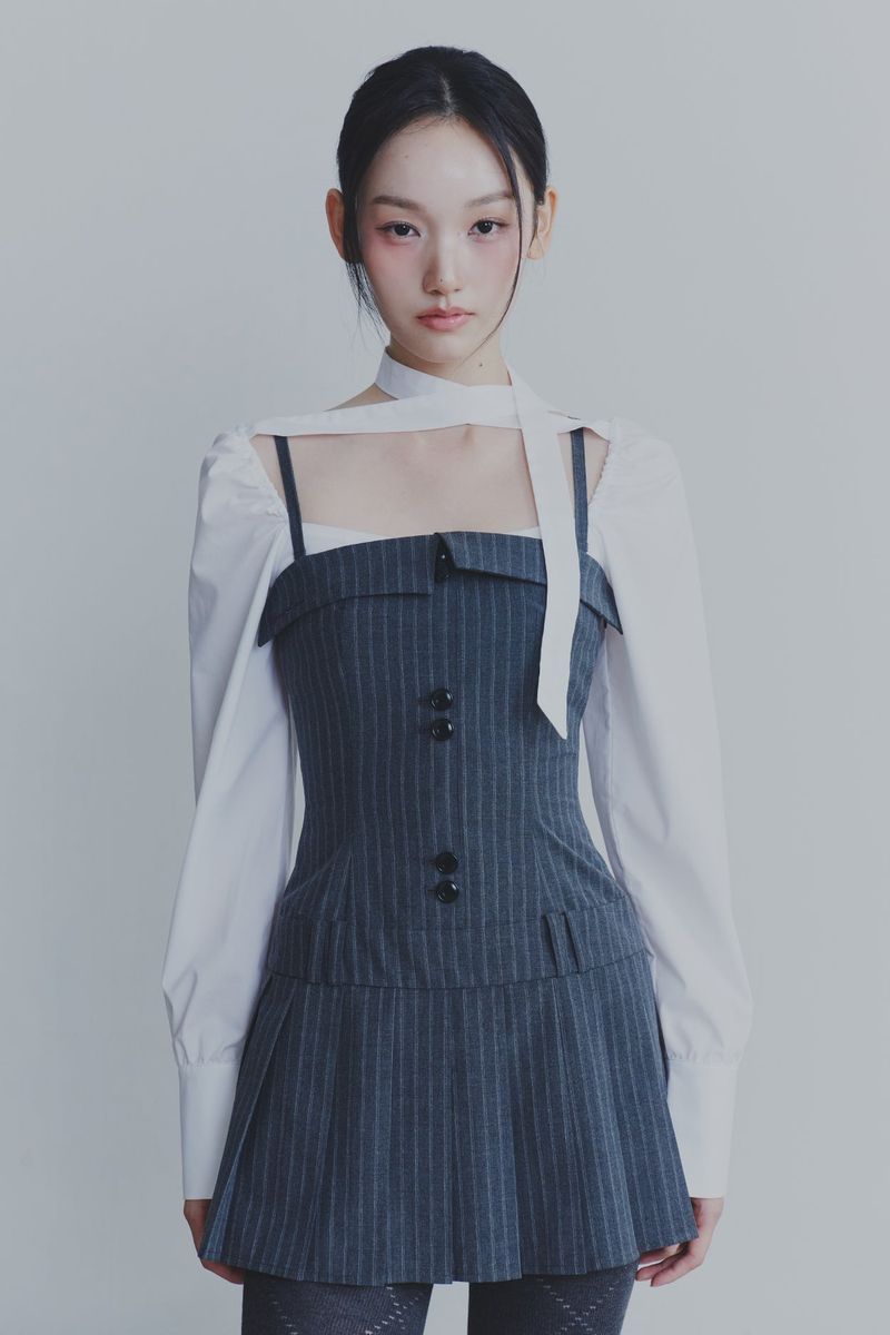 HEART TOP DRESS grey