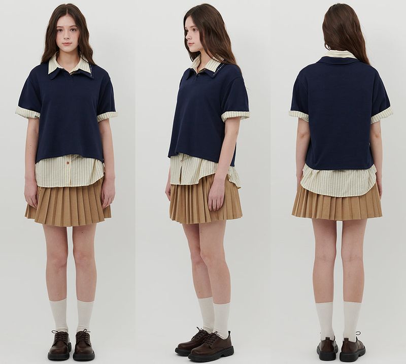 LOGO PIQUET POLO SHIRT [NAVY]