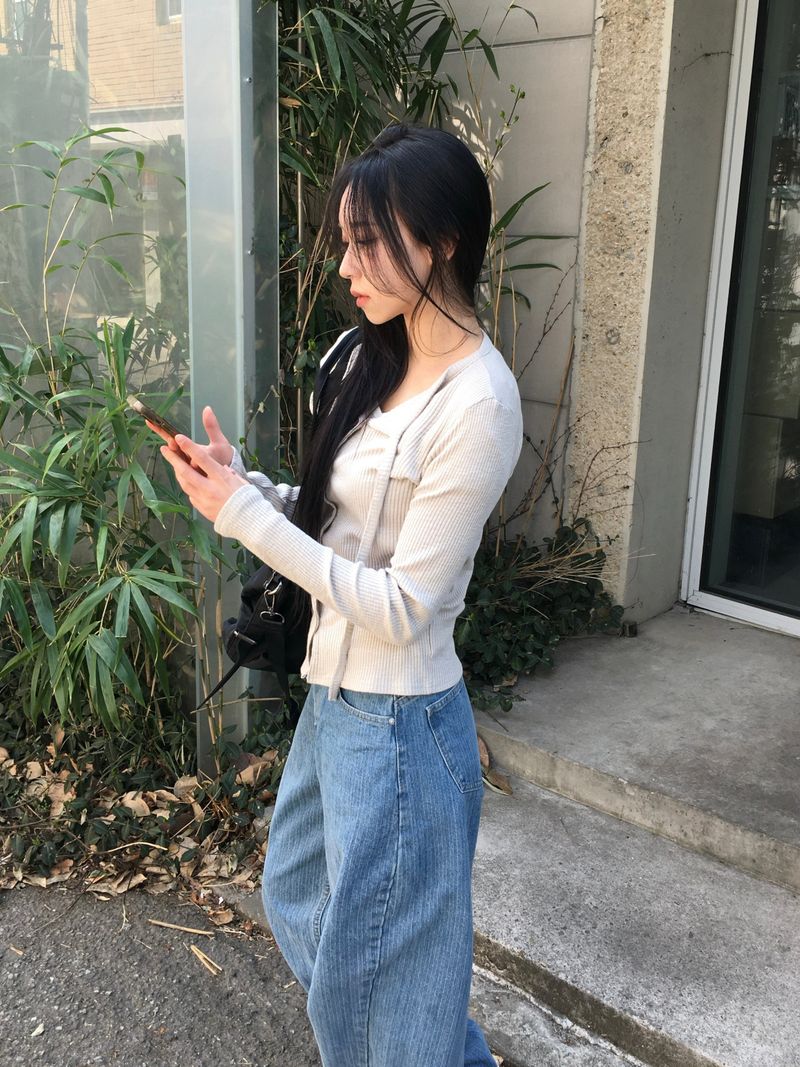 Kona Herringbone Stripe Wide Denim (3c)