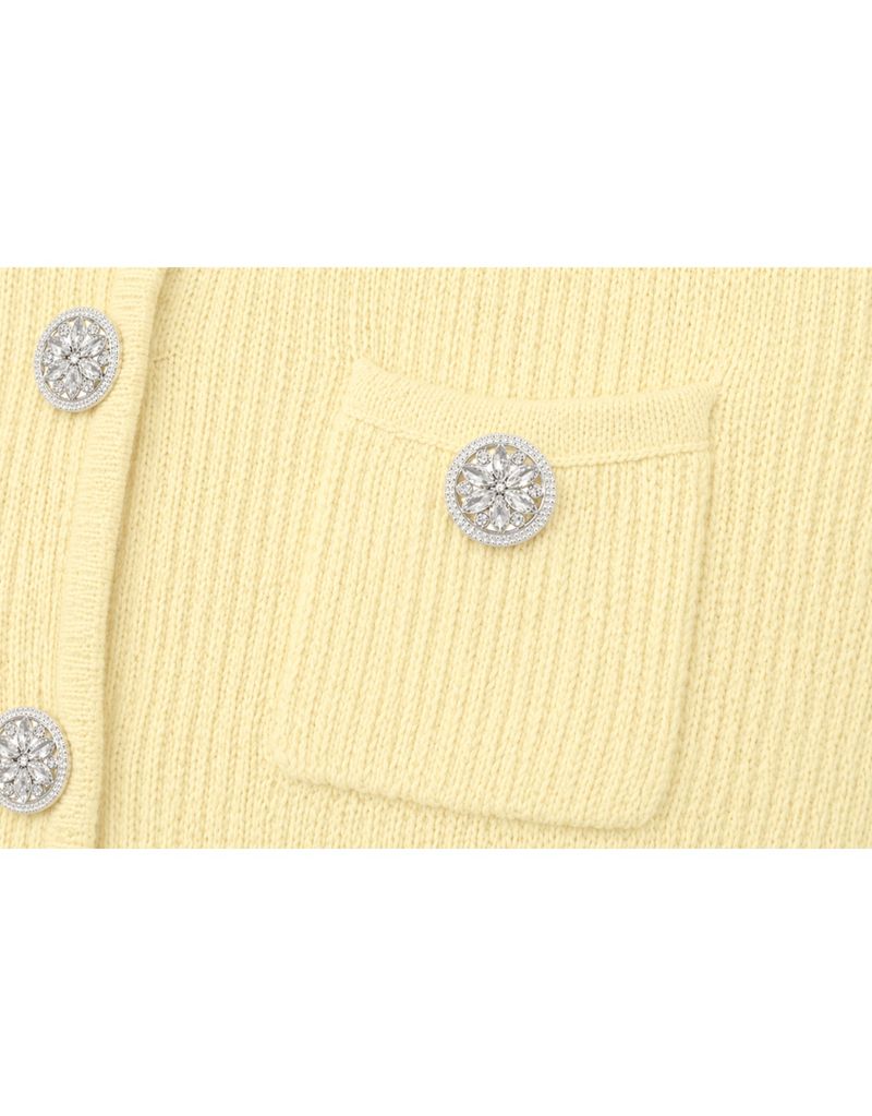 Kaley Cap Sleeve Button Summer Knit Cardigan Butter