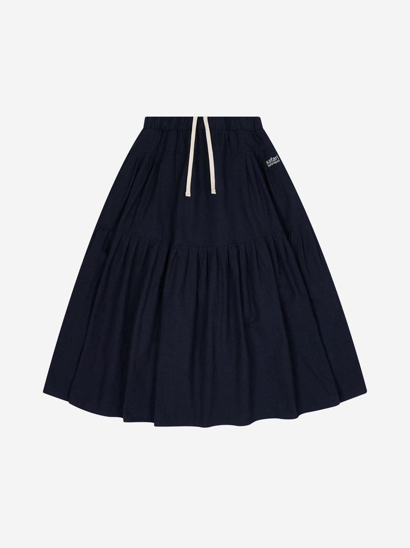 safarispot（サファリスポット）の「BASIC SAFARI RUFFLE MAXI SKIRT (NAVY)（Skirts）」