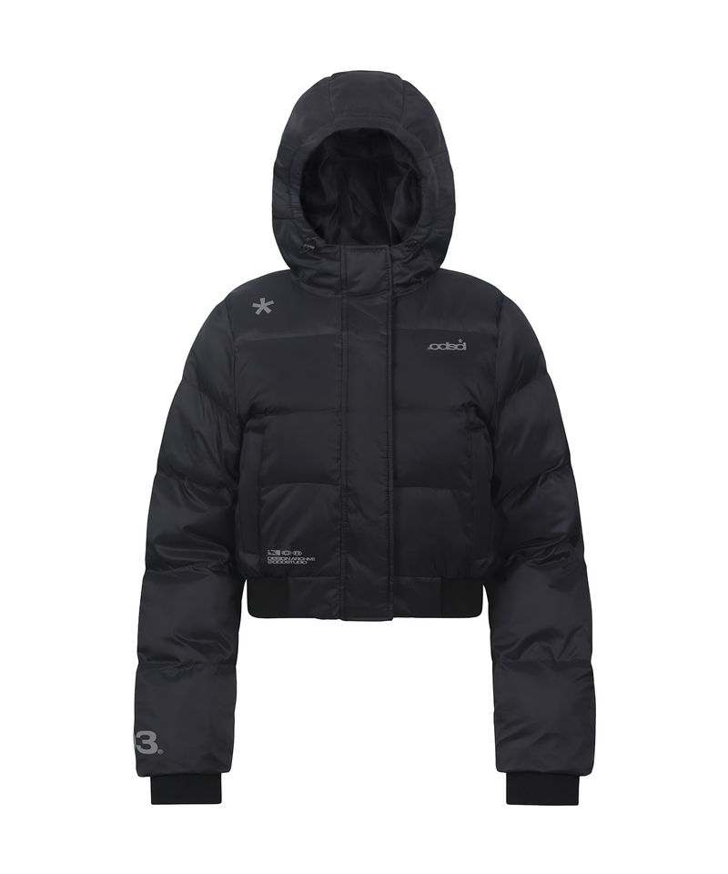 03 Essential Graphic Hooded Padding - BLACK