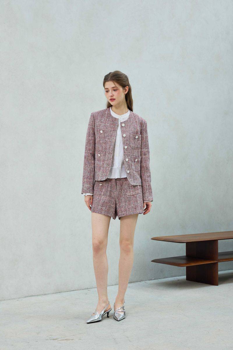 CHERISH TWEED JACKET / RED