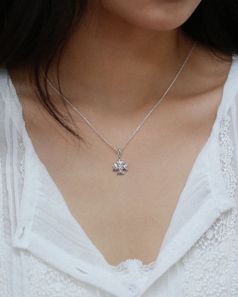 Double clover necklace SV (925 silver)