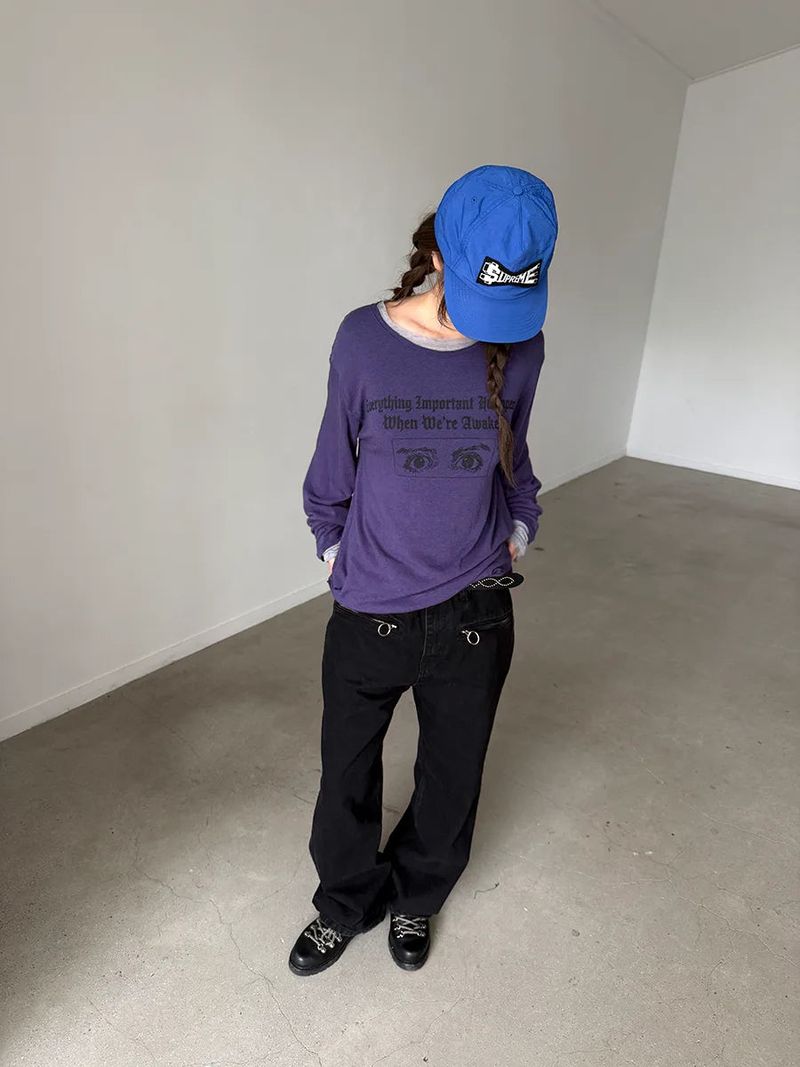 ring zip denim pants