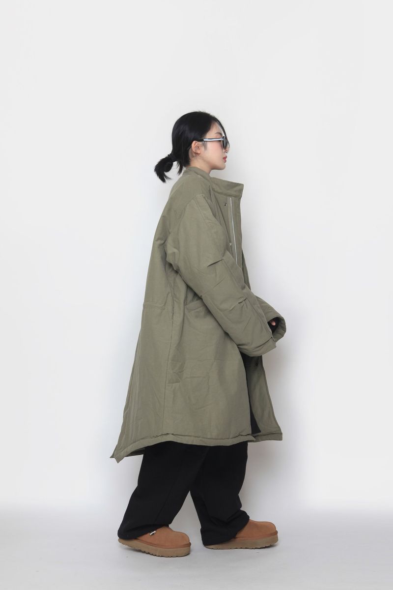 Long bomber padded jacket