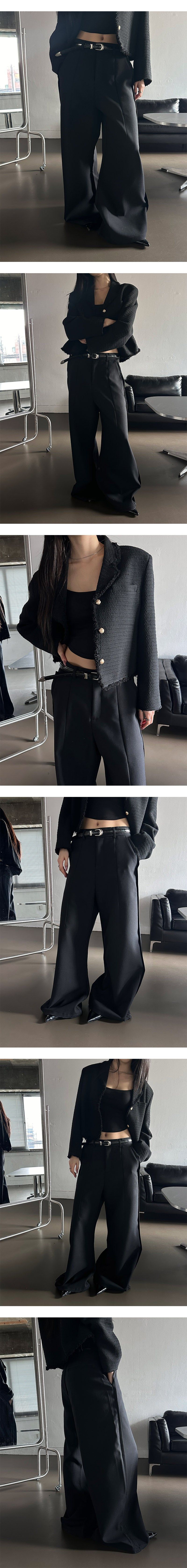 [Unisex] Wide over flare slacks(2color)