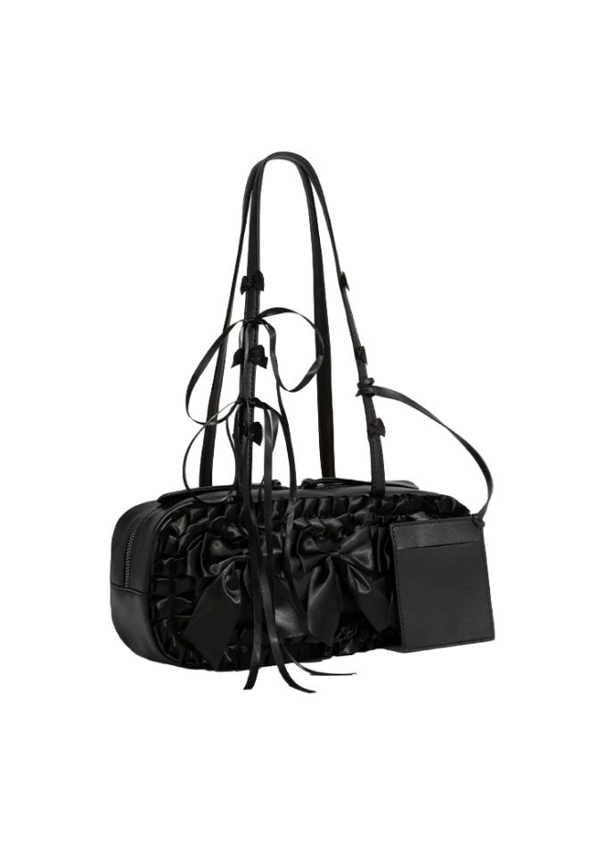 Shaki shirring ribbon sholder bag